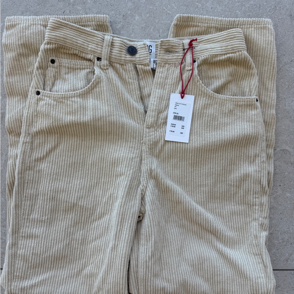 Urban Outfitters BDG High & Wide Corduroy Pants Beige Size 27x32